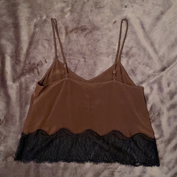 Aritzia Wilfred red silk top w/ lace - Picture 2 of 3